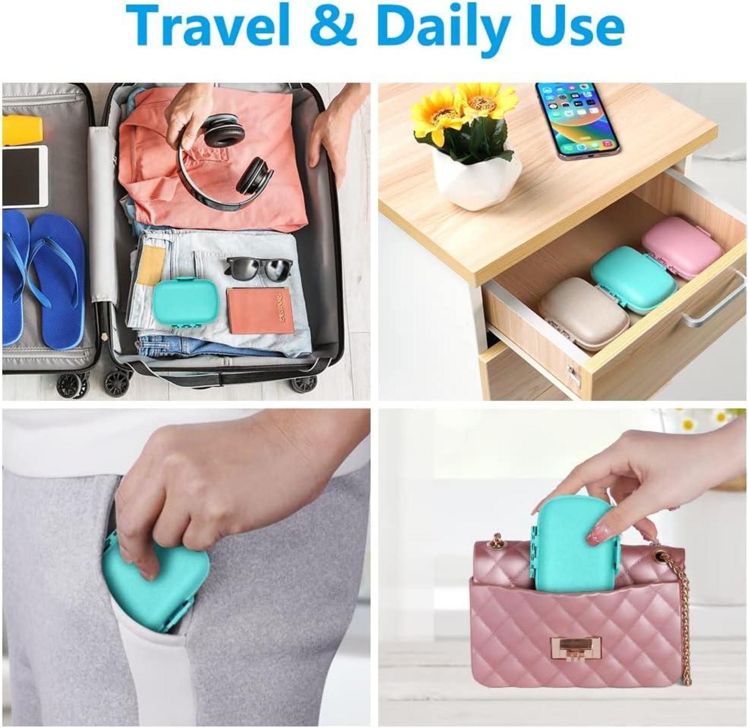 Tablettenbox 7 Tage Pillendose 8 Fächer Medikamentenbox BPA Frei