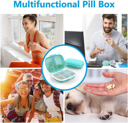 Tablettenbox 7 Tage Pillendose 8 Fächer BPA-frei Blau