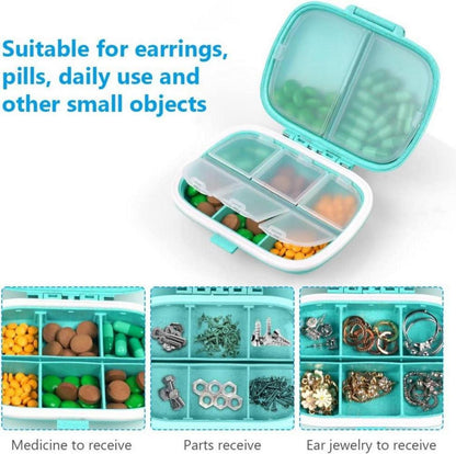 Tablettenbox 7 Tage 8 Fächer Medikamentenbox BPA-frei Blau