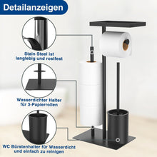 Edelstahl Klopapierhalter mit Klobürste und Feuchttücherbox