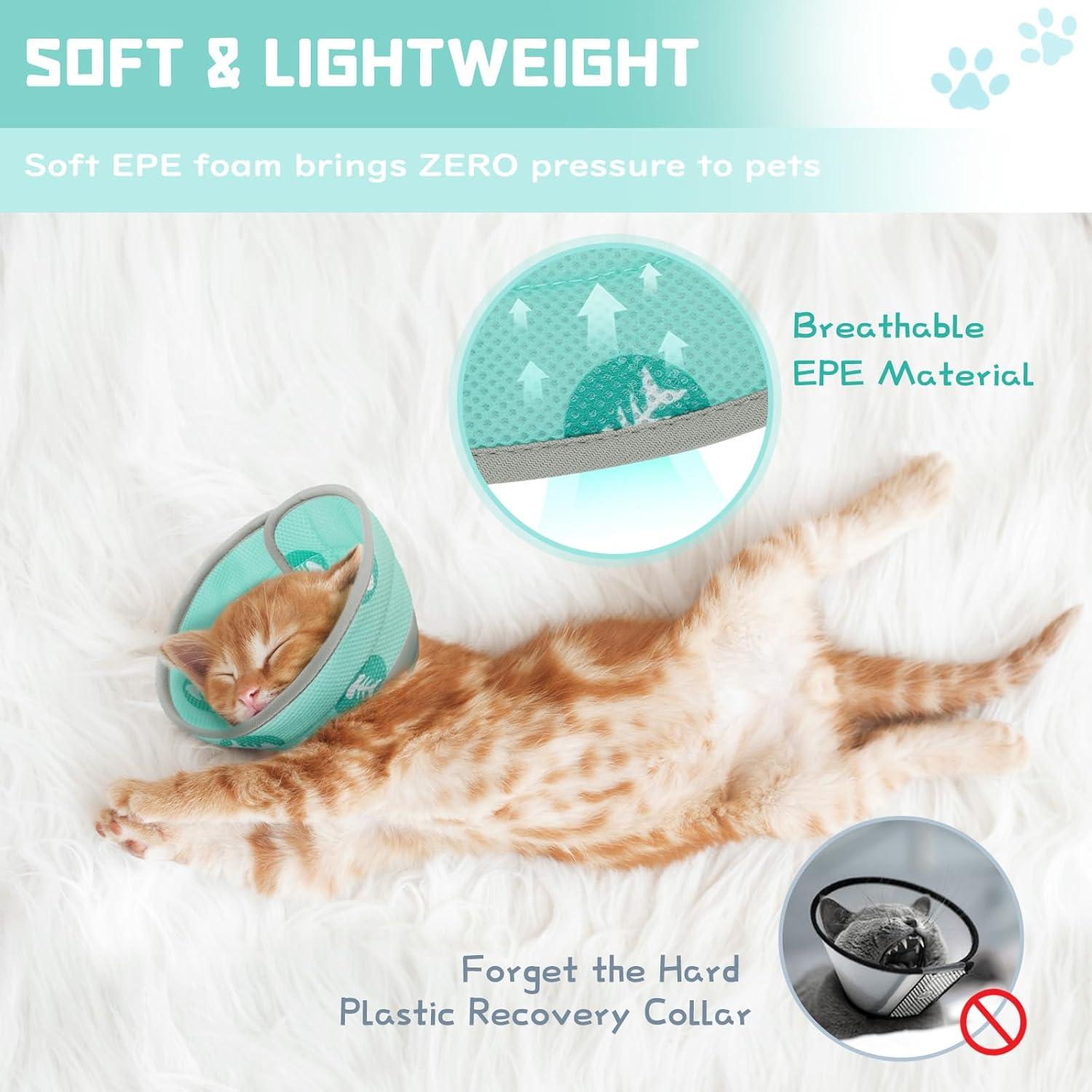 Supet Soft Cat Cone Adjustable Collar Recovery Neck Collar