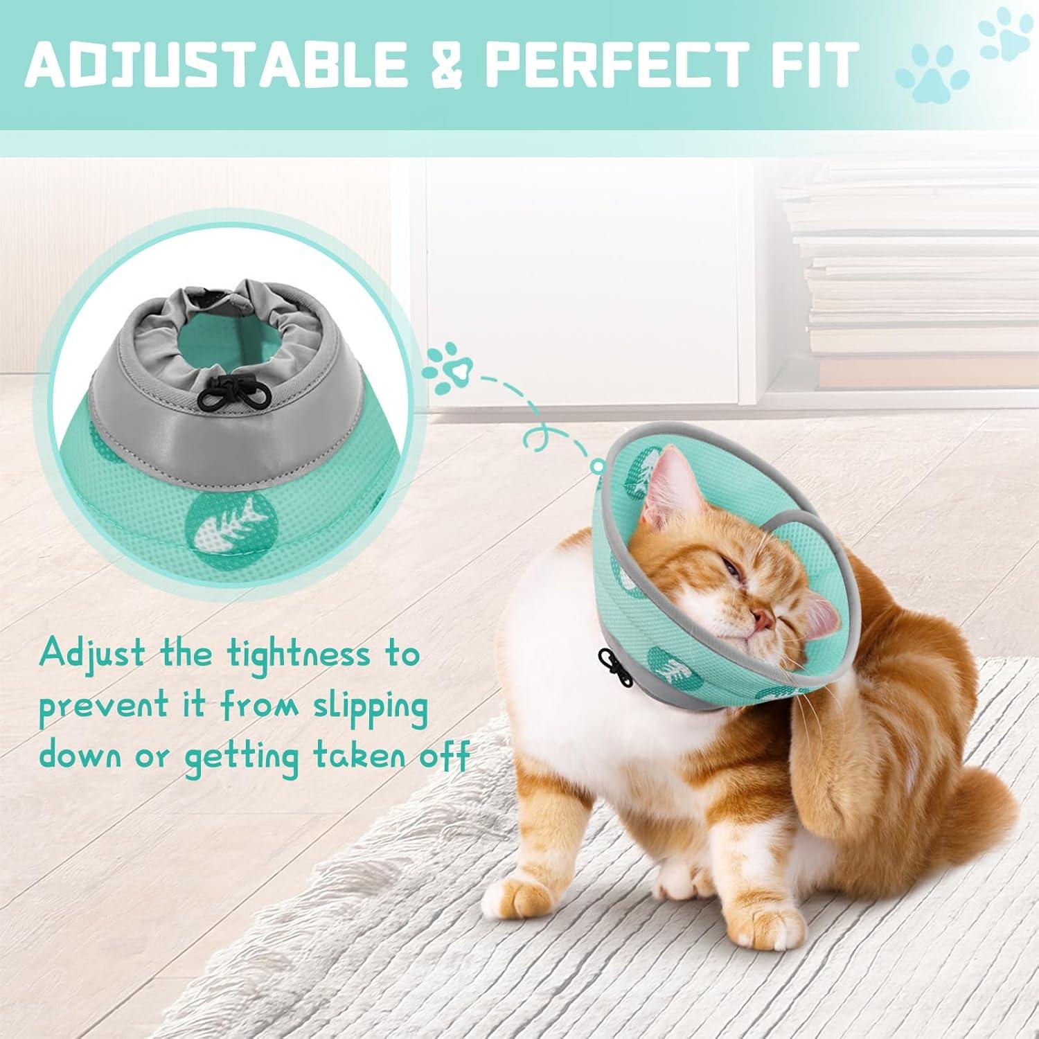 Supet Halskrause Katze Einstellbarer Kragen Weich Grün S 12.7-22.9cm