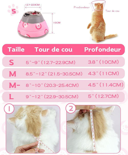 Supet Einstellbarer Katzenkegel Weich Halsband Konus Operation Pink S