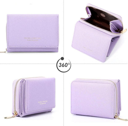 Damen Geldbörse Klein PU Leder mit Münzfach und