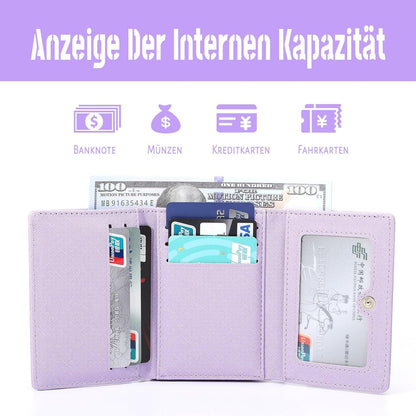 Damen Geldbörse Klein Saffiano Leder Münzfach 7 Kartenfächer