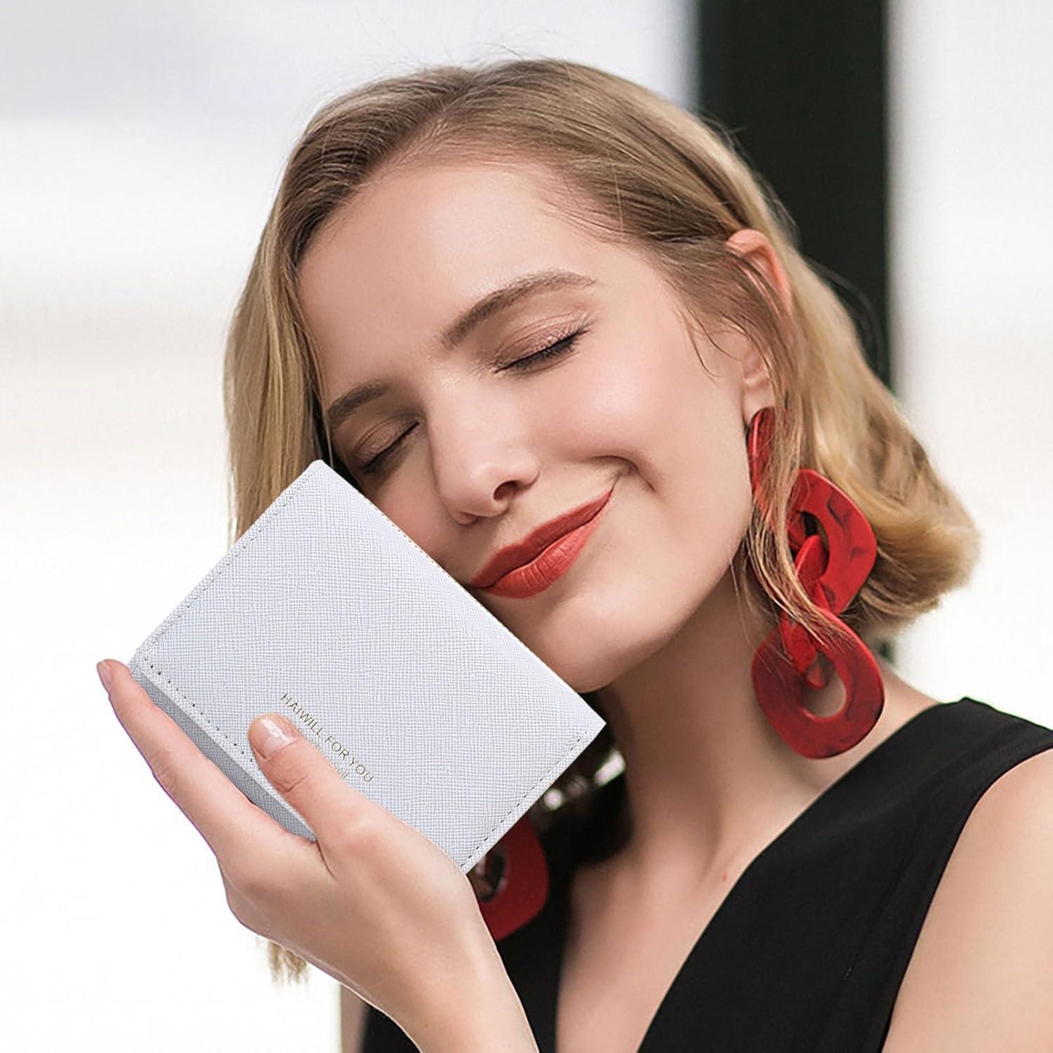 Damen Geldbeutel Klein PU Leder, Portmonee mit Münzfach und