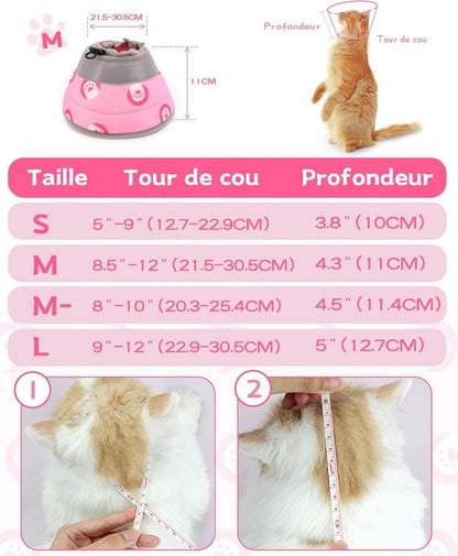 Supet Halskrause Katze Verstellbarer Weich Kragen Pink M Hals 21.5-30.5cm