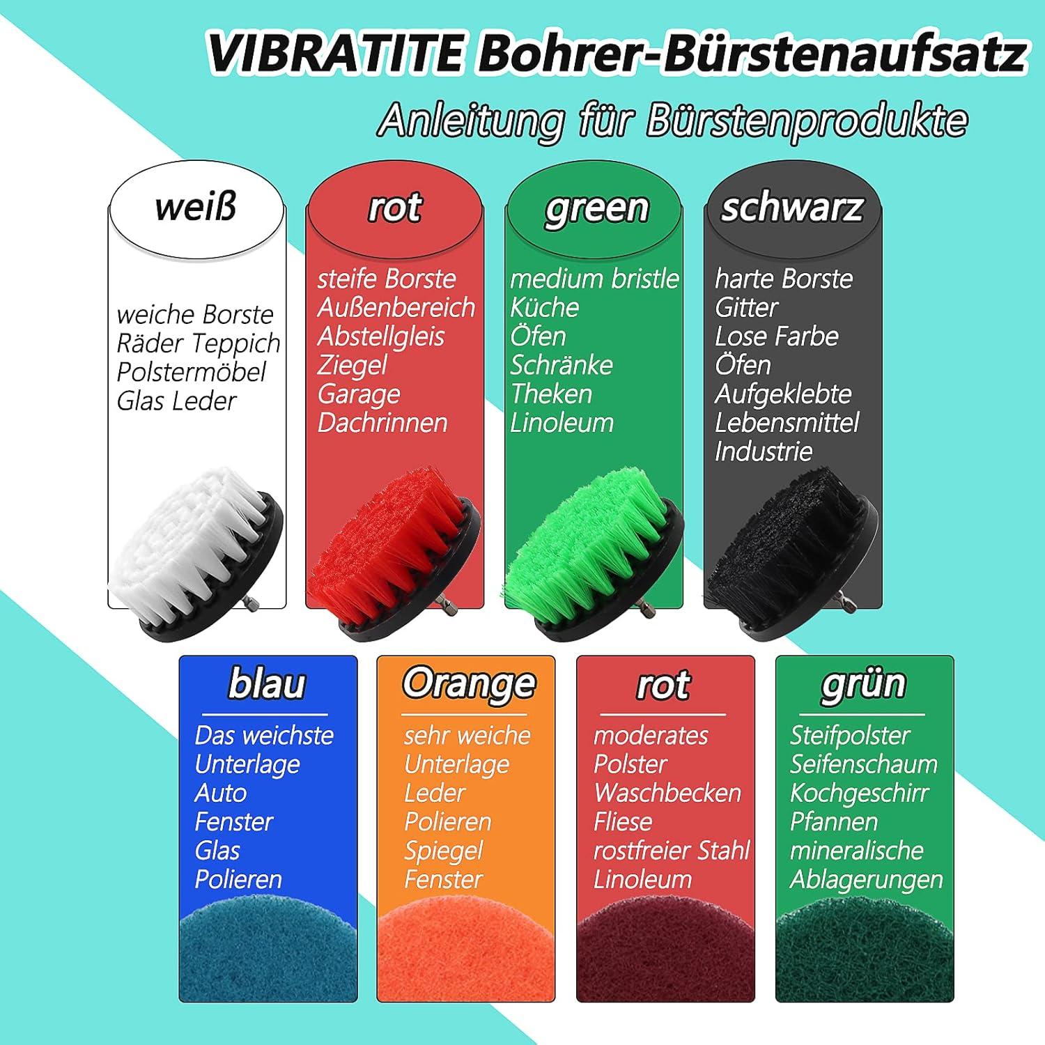 VIBRATITE Bürstenaufsatz Bohrmaschine Set 20-teilig