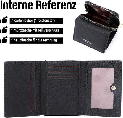 Geldbeutel Damen Klein PU Leder mit Münzfach und Kartenfächern