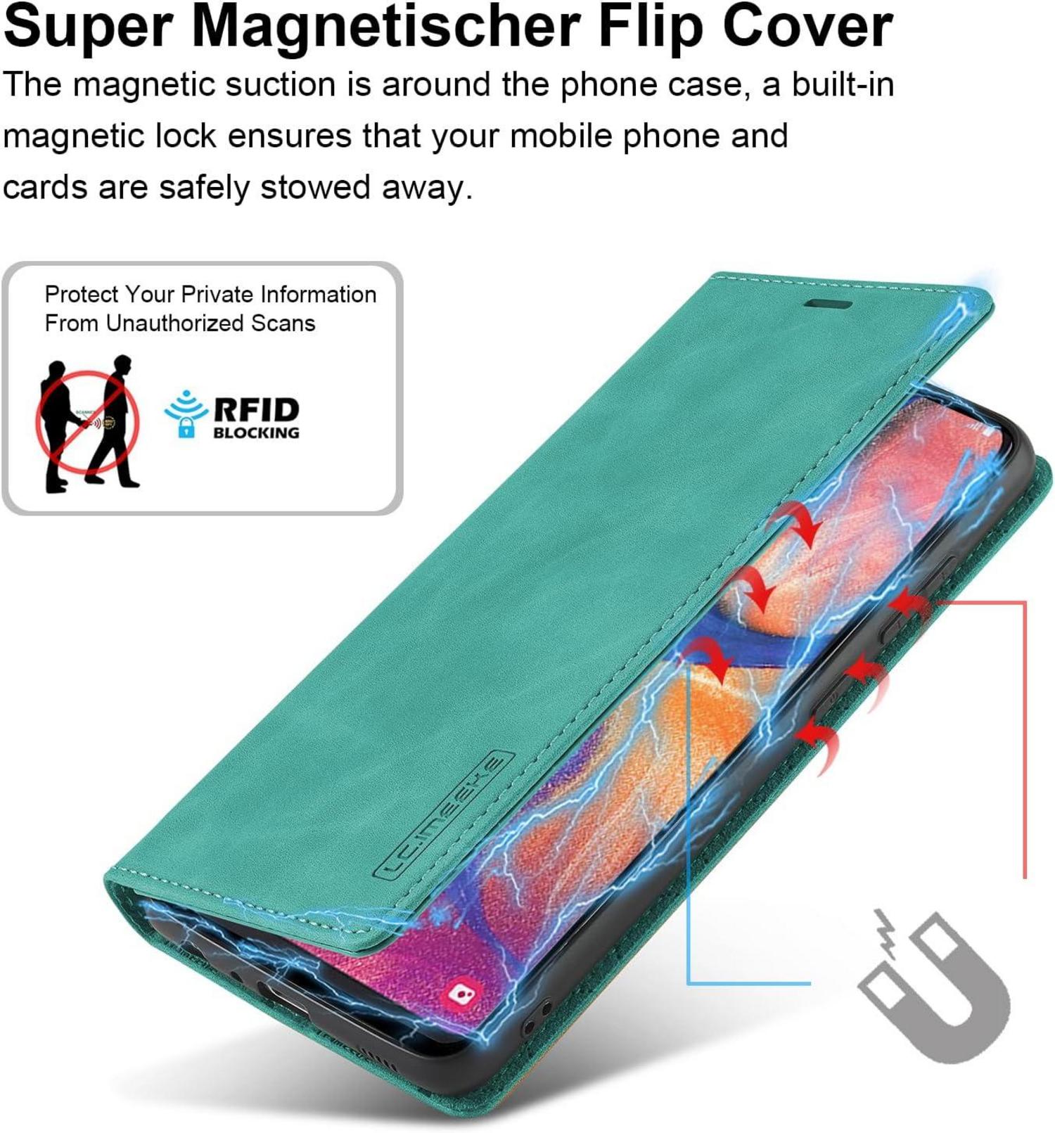 Handyhülle Samsung Galaxy A20e Leder Wallet Case grün