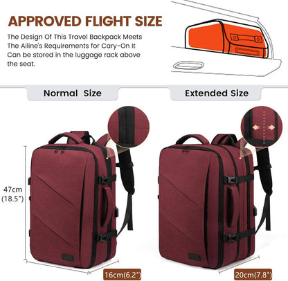 Handgepäck Rucksack 15,6 Zoll Laptop Rotwein Business