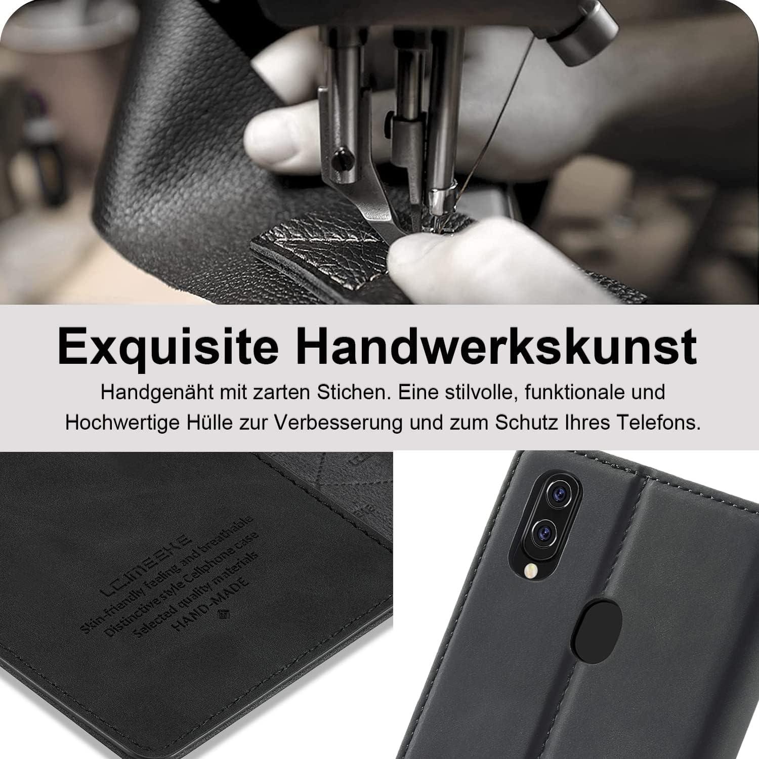 Samsung Galaxy A20e Hülle Leder Flip Wallet Klapphülle