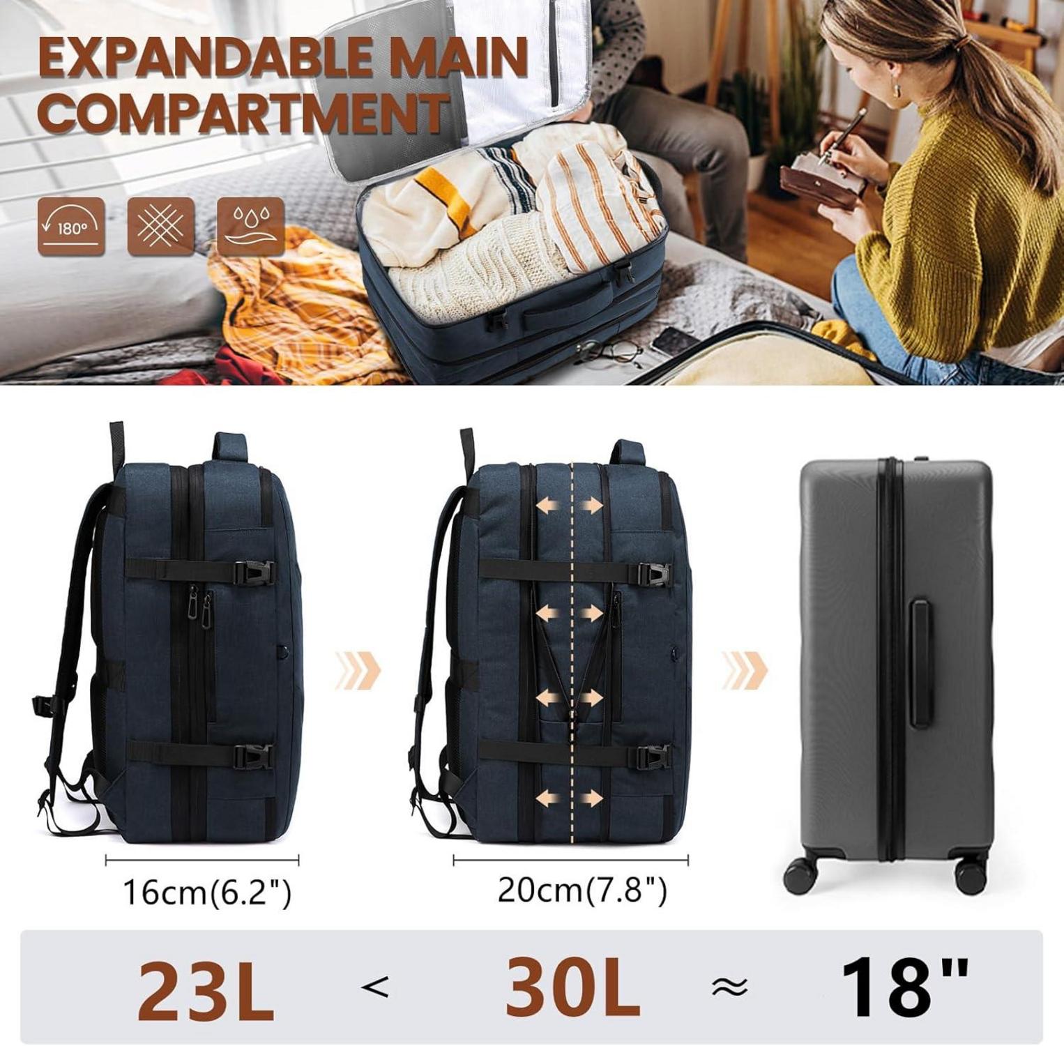 Handgepäck Rucksack Laptop 15,6 Zoll Reiserucksack 180°-Öffnung