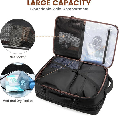 LOVEVOOK Business Travel Laptop Rucksack Handgepäck Flugzeug 17 Zoll Schwarz