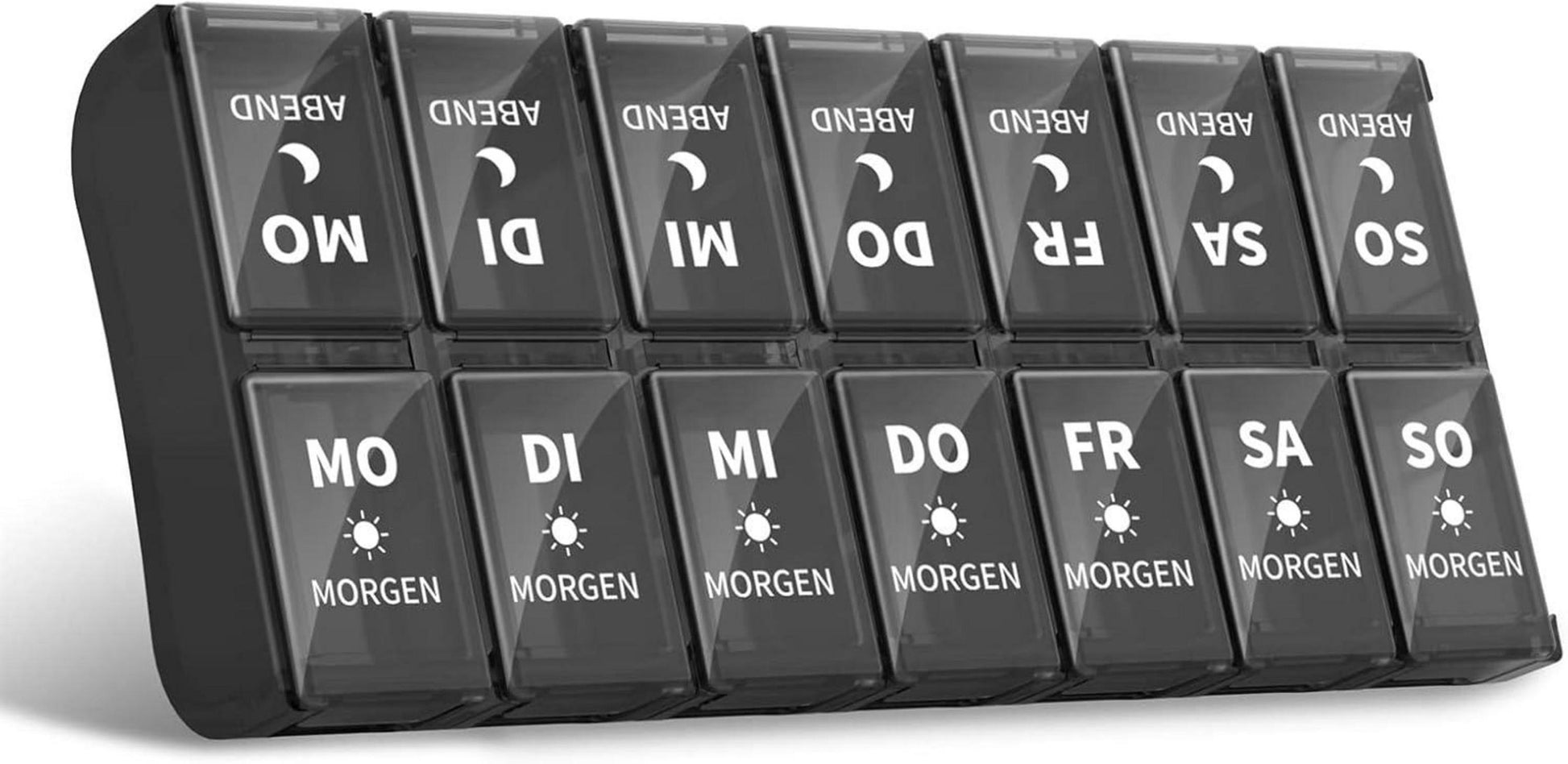 Pillendose 7 Tage 2 Fächer Morning Abend Medikamentenbox