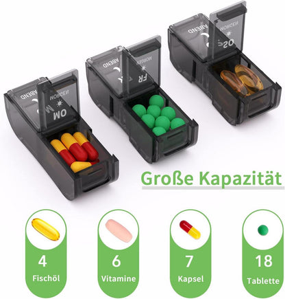 Pillendose 7 Tage 2 Fächer Morning Abend Medikamentenbox