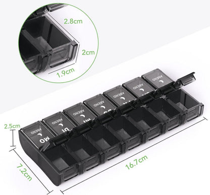 Opret Tablettenbox 7 Tage, 2 Fächer Morgens Abends, Abnehmbar Pillendose