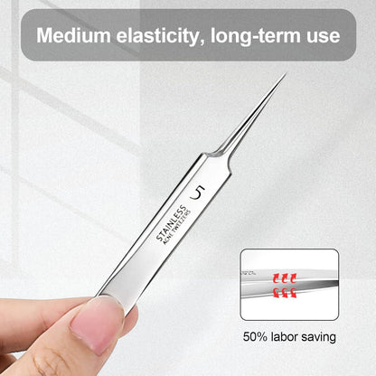 Edelstahl Pinzette Mitesser Entferner Präzisions Splitter Extraktor