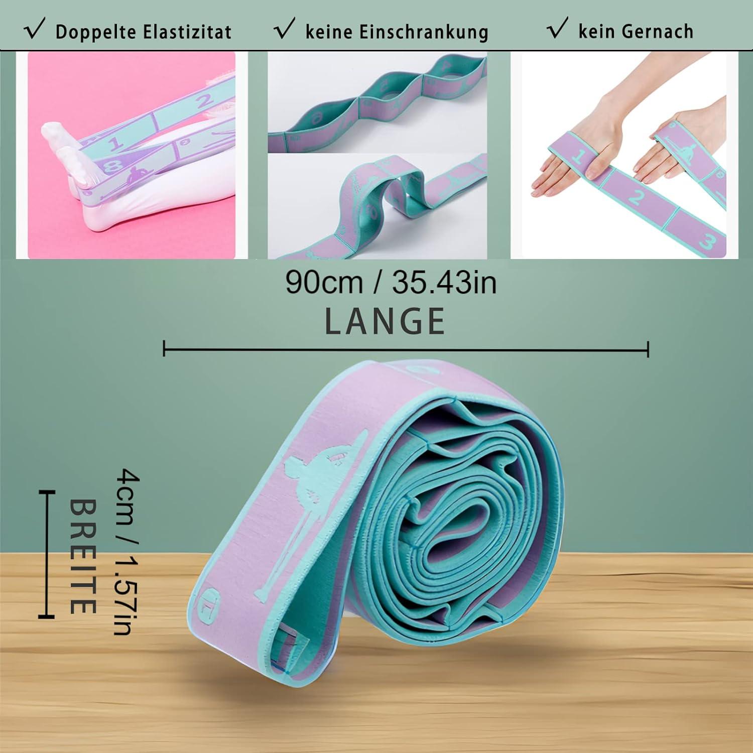 Yoga Gurt 2er Pack 8 Schlaufen Resistance Bands Stretching