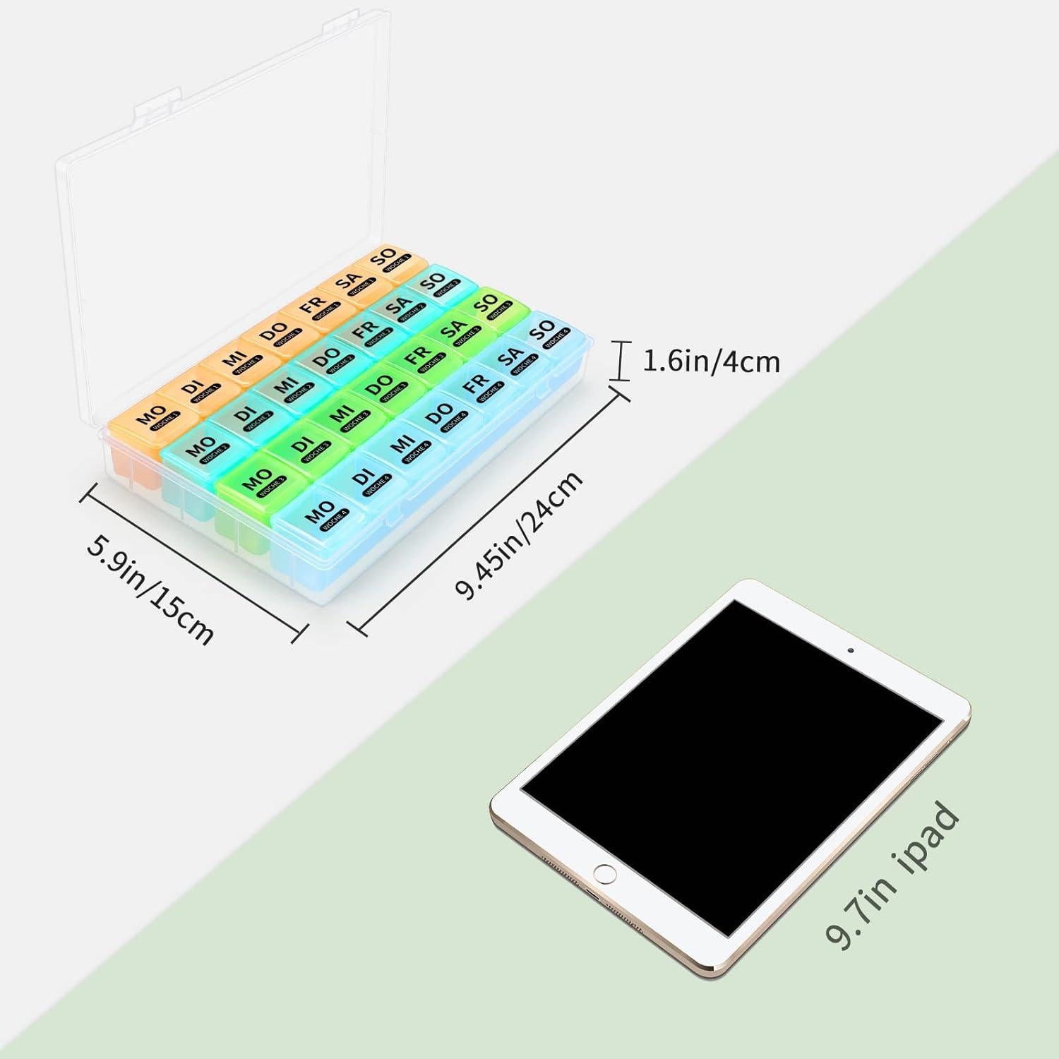 Tablettenbox 7-Tage Große Fächer für