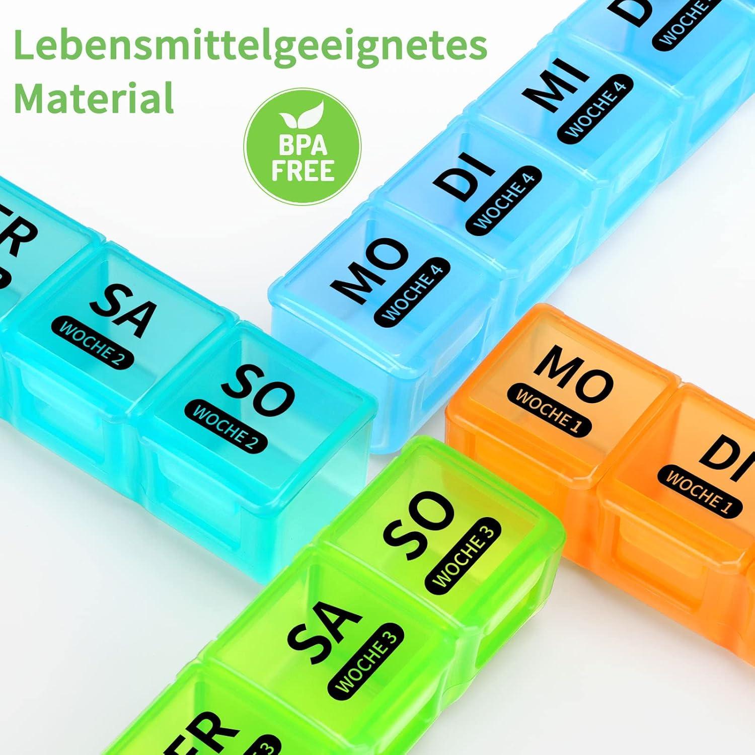 Tablettenbox 7 Tage Große Fächer Monat Pillendose Organizer