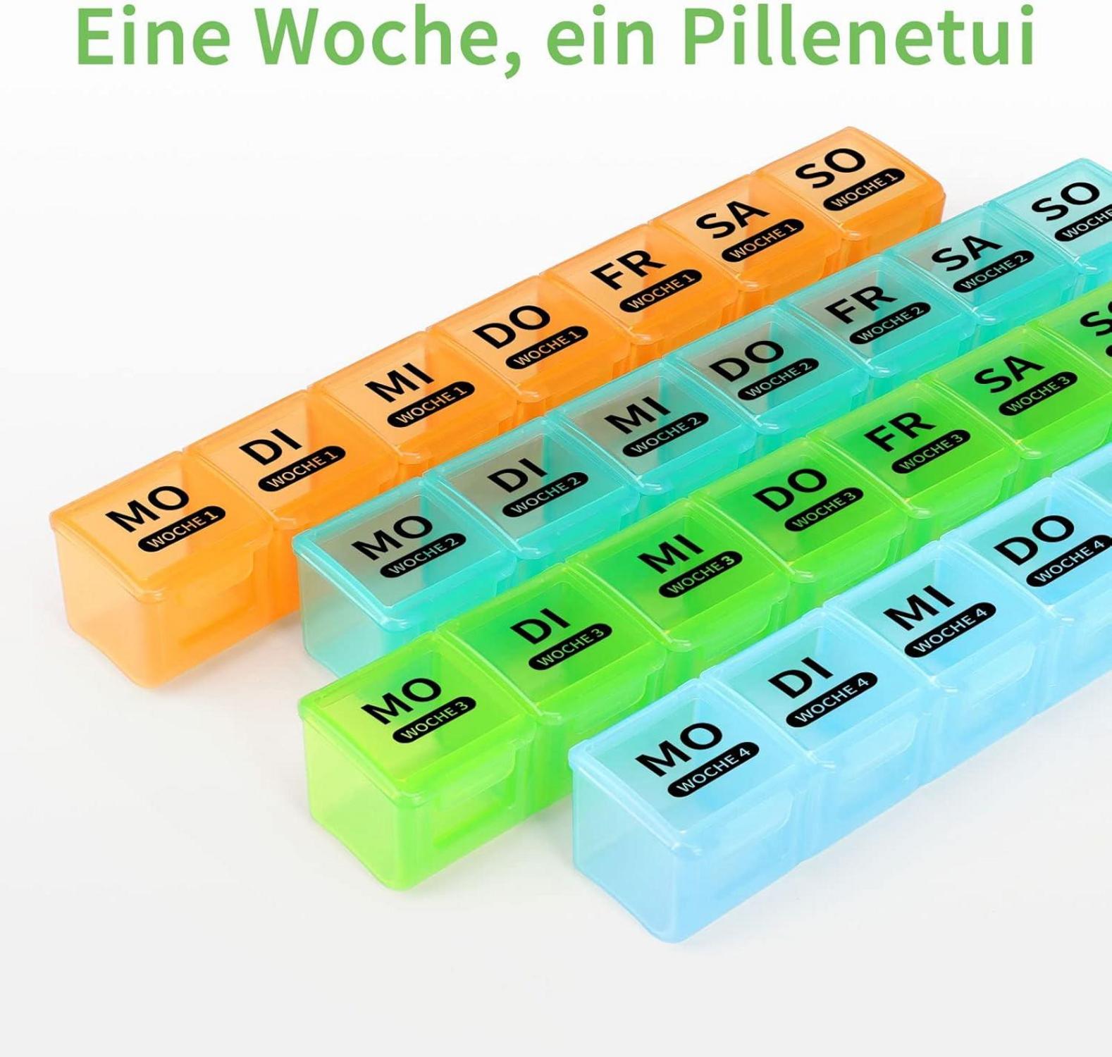 Opret Tablettenbox 7 Tage Große Fächer Transparenter Deckel