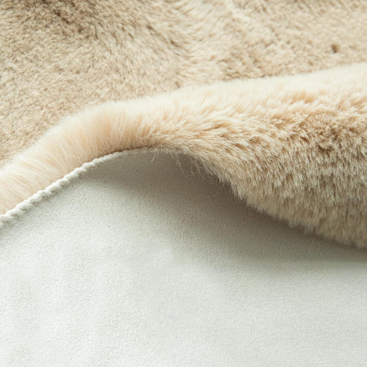 Runder Flauschteppich Beige 180cm – Kuschlig & Waschbar