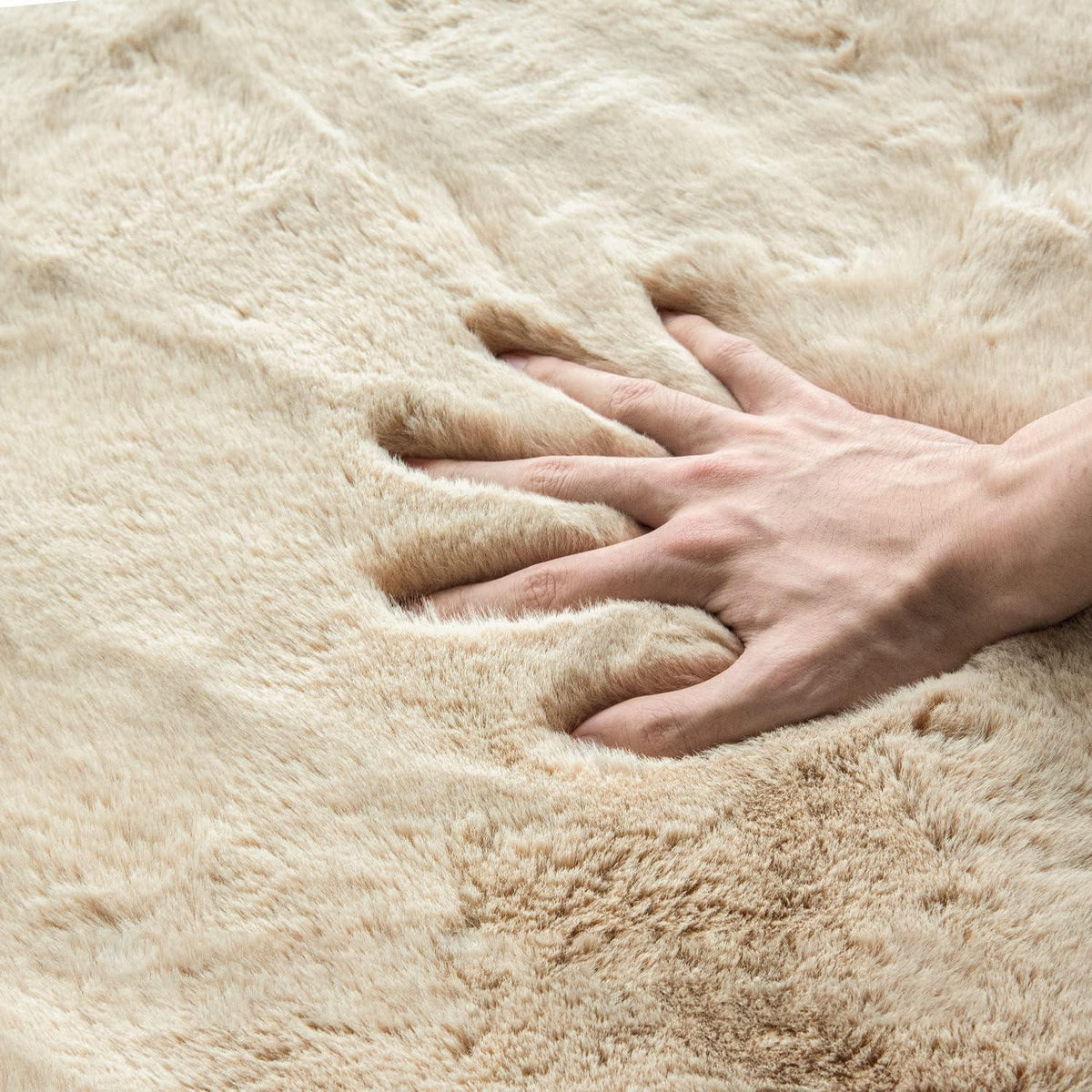 Runder Flauschteppich Beige 180cm – Kuschlig & Waschbar