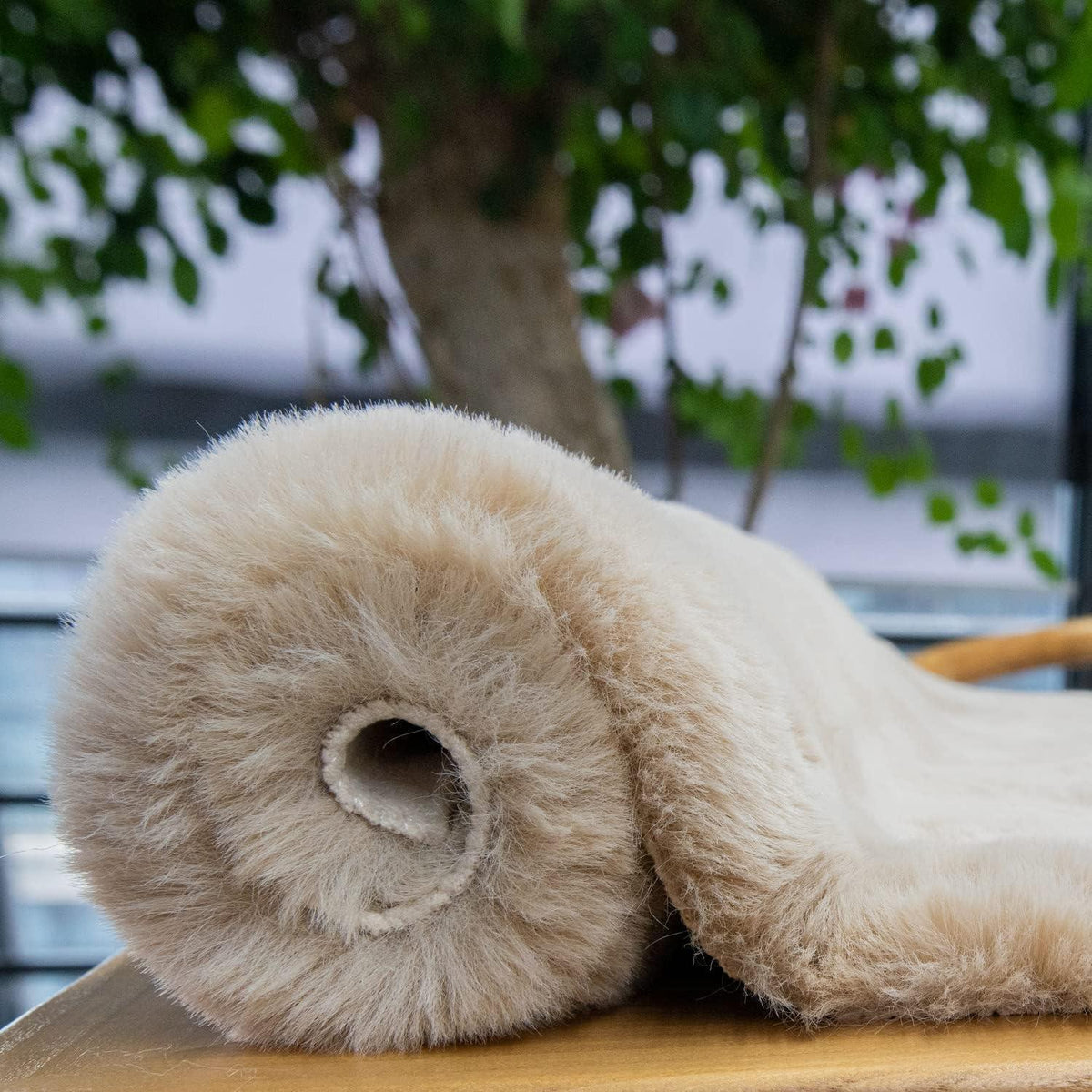 Runder Flauschteppich Beige 180cm – Kuschlig & Waschbar