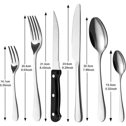 36-teiliges Besteckset mit Steakmesser für 6 Bestecksets