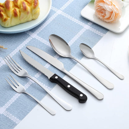 36-teiliges Besteckset mit Steakmesser für 6 Bestecksets