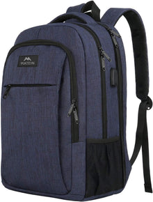 Laptop Rucksack 17,3 Zoll USB-Ladeanschluss Blau