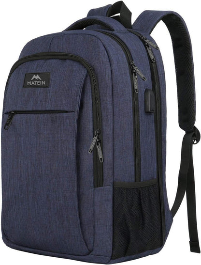 Laptop Rucksack 17,3 Zoll USB-Ladeanschluss Blau