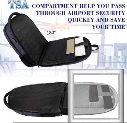 17,3 Zoll Laptoprucksack USB-Ladeanschluss Wasserdicht Blau