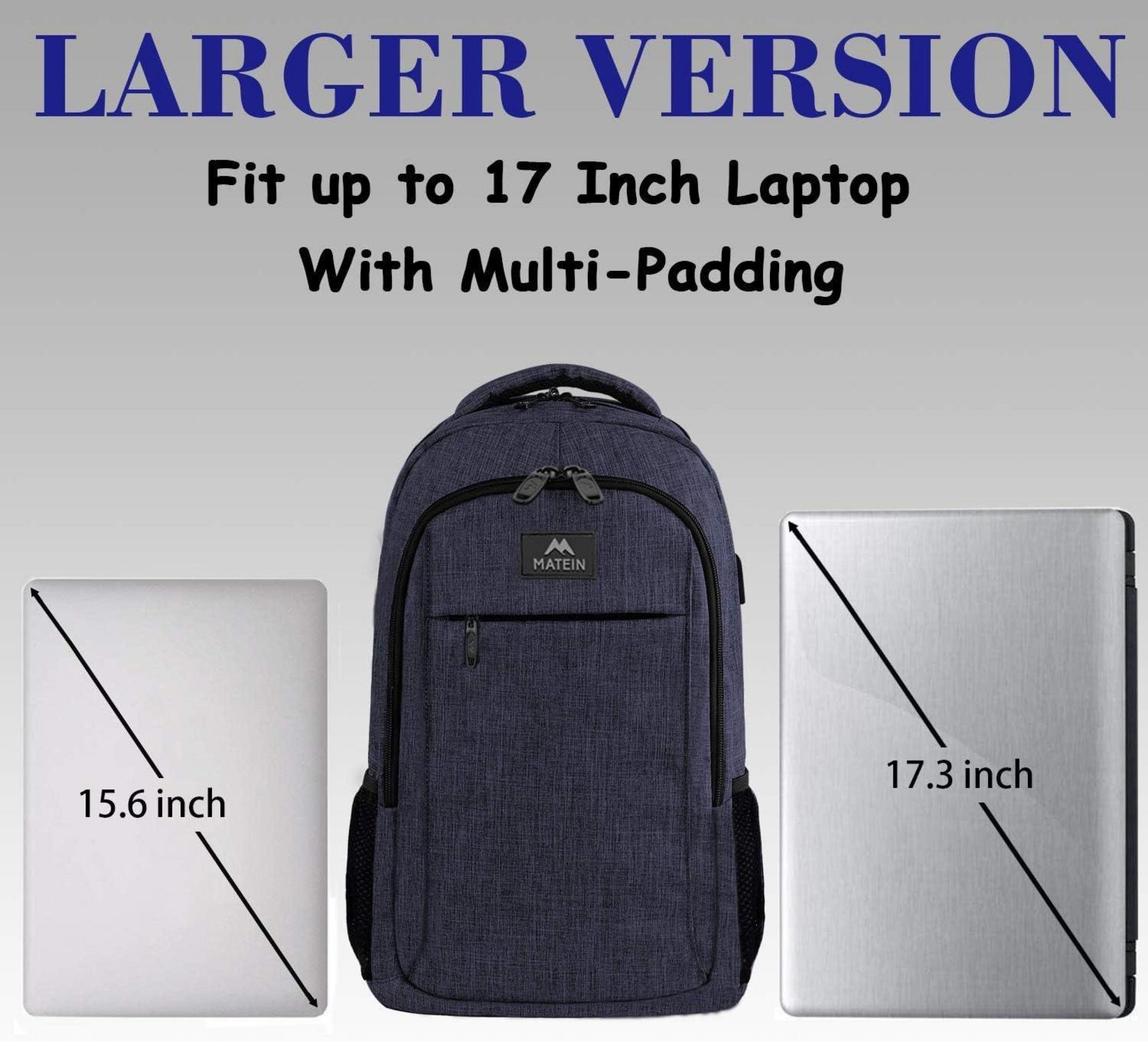 Laptop Rucksack 17,3 Zoll USB-Ladeanschluss Blau