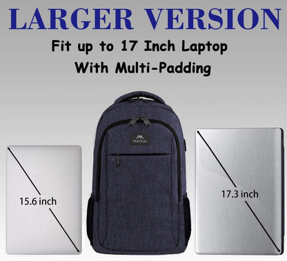 Laptop Rucksack 17,3 Zoll USB-Ladeanschluss Blau