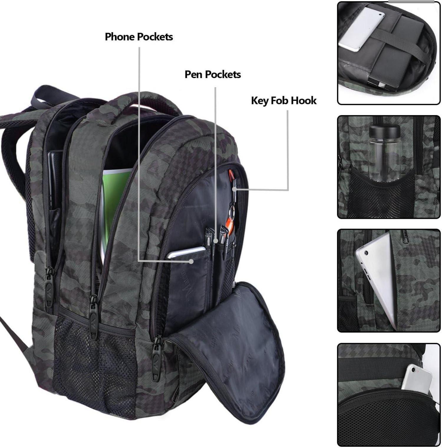 Laptop Rucksack 15,6 Zoll USB-Ladeanschluss Wasserdicht Grau