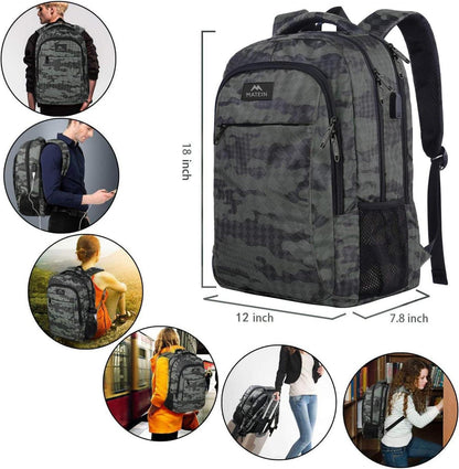 Laptop Rucksack 15,6 Zoll USB-Ladeanschluss Wasserdicht Grau