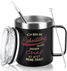 Rentner Geschenk Tasse 2024 Ruhestand Edelstahl 350ml