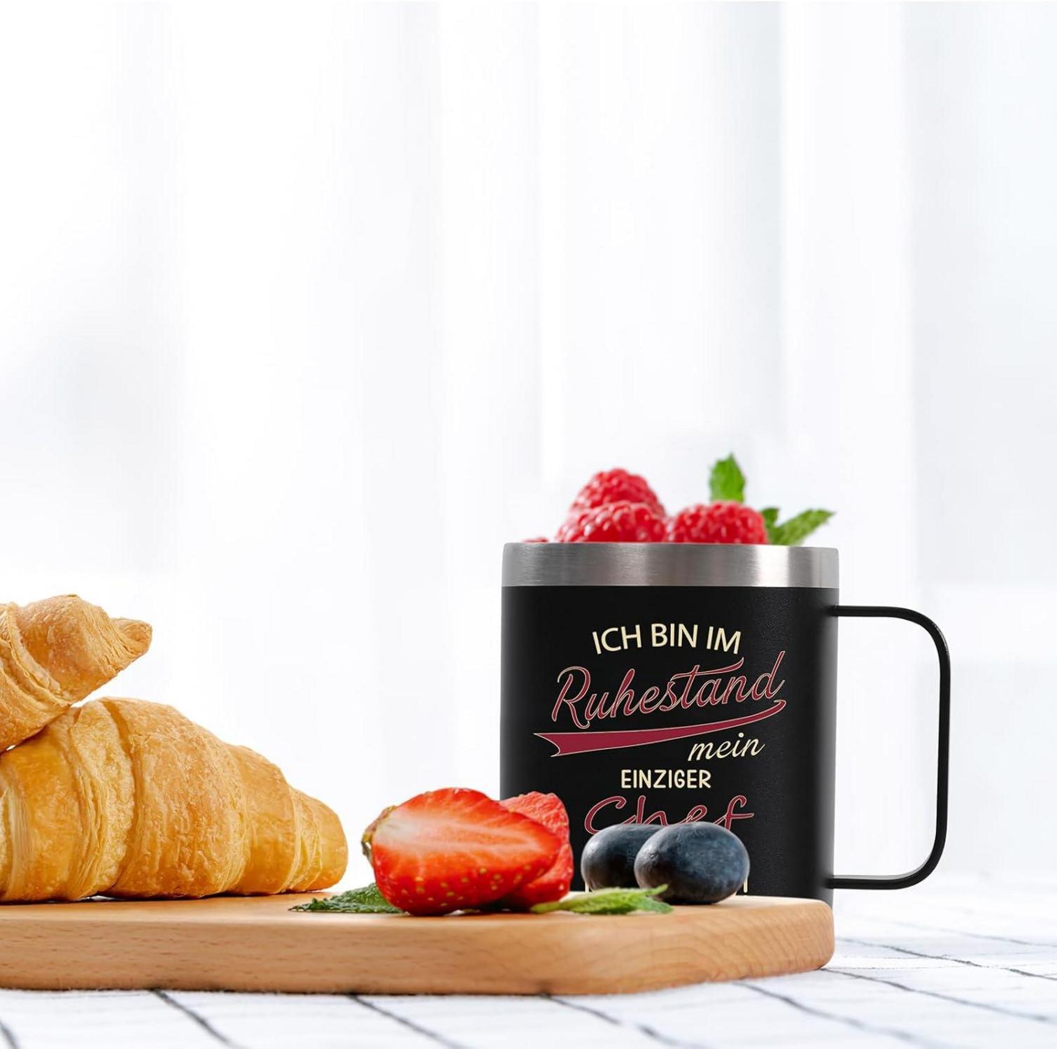 Rentner Geschenk Tasse 2024 Ruhestand Edelstahl 350ml