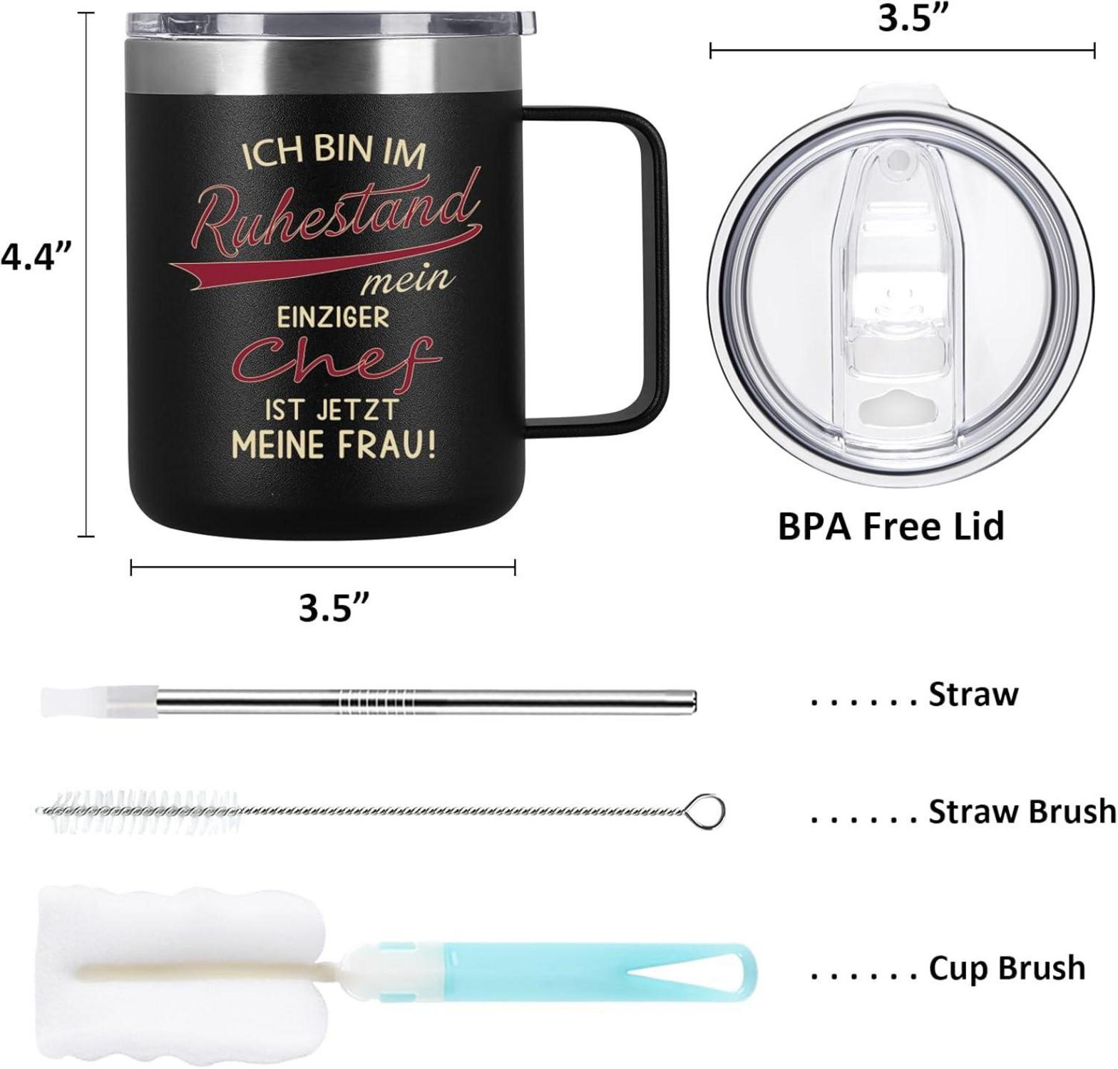 Livole Rentner Geschenk Tasse 2024 Ruhestand 12oz Edelstahl