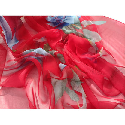 Leichter Seidenschal Damen Georgette Chiffon 160x50cm Geschenkidee