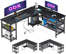 Gaming Schreibtisch L-Form mit Stauraum und integrierter