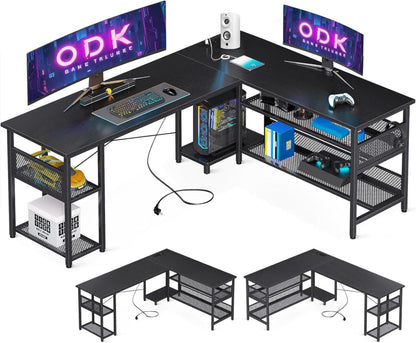 Gaming Schreibtisch L-Form mit Stauraum und integrierter