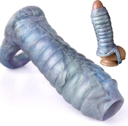 Silikon Penis Sleeve Monster Dildo Hodenring Penisvergrößerung