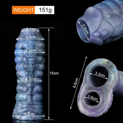Silikon Penis Sleeve Monster Dildo Hodenring Erektion