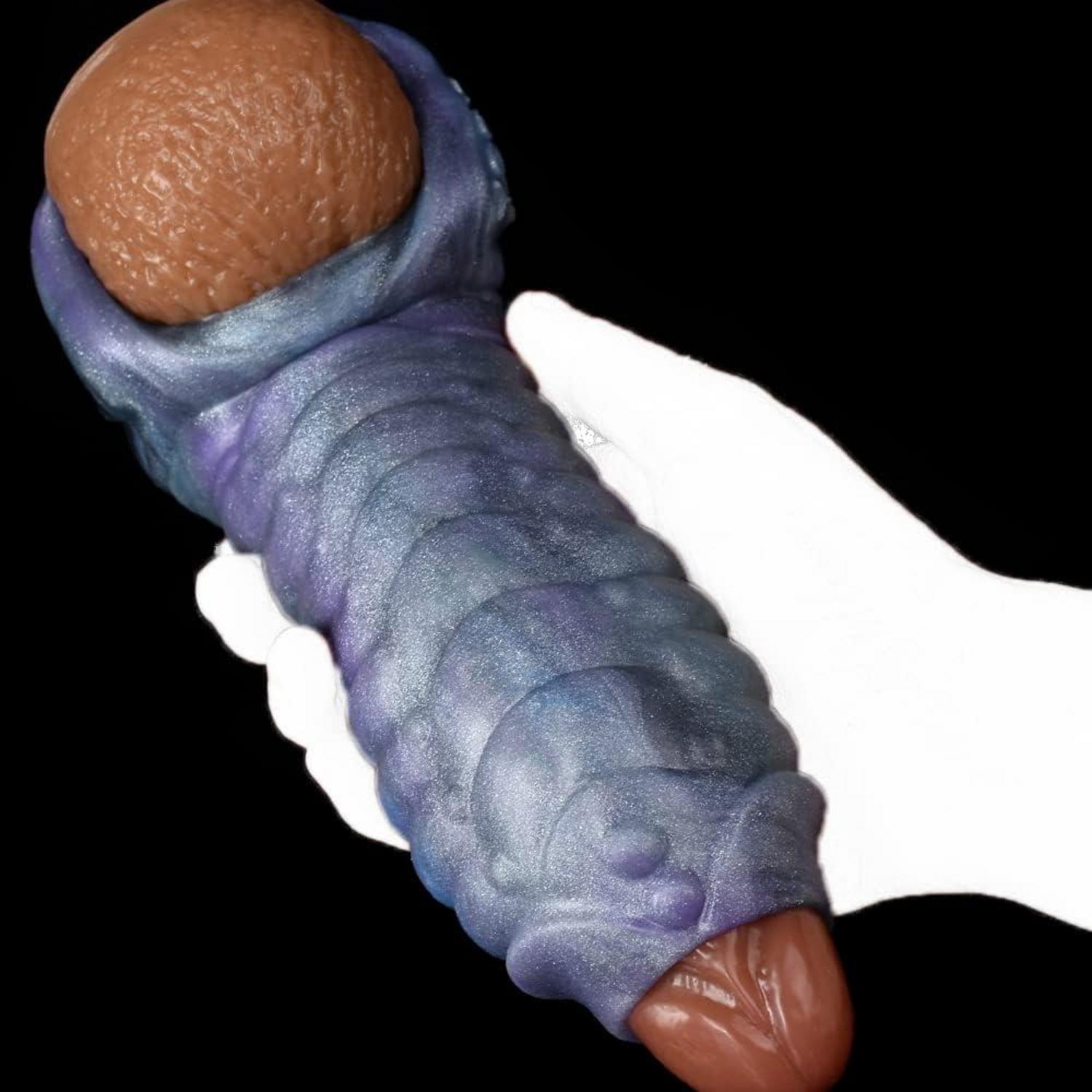NAIXBTY Silikon Penis Sleeve Monster Dildo mit Hodenring G-Punkt Extender