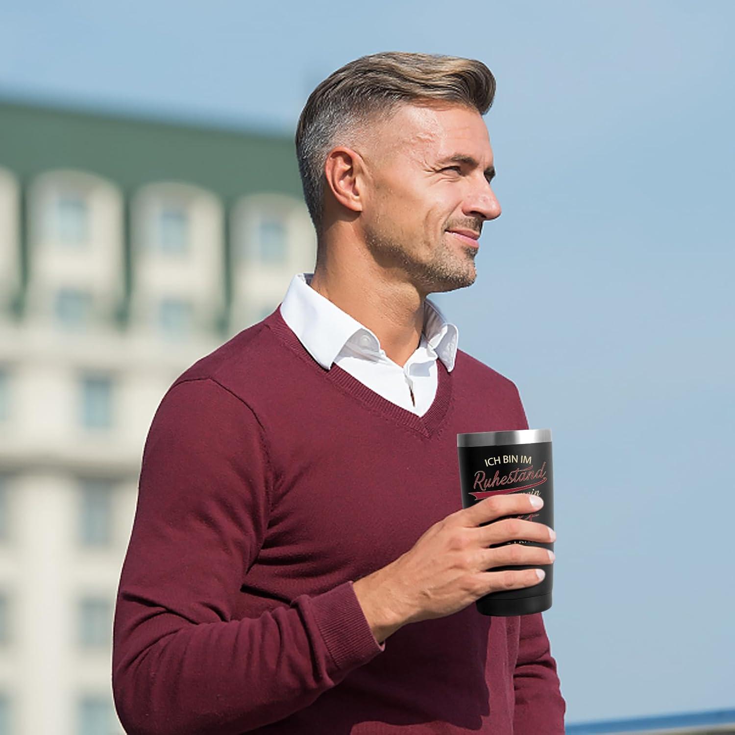 Livole Rentner Geschenk Tasse Ruhestand Rente 2024 20oz 600ml