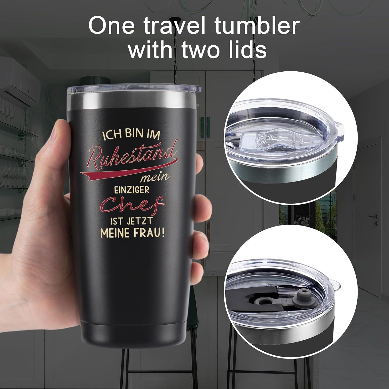 Rentner Geschenk Tasse 2024 Ruhestand Edelstahl Kaffeebecher