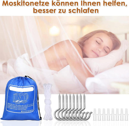 Moskitonetz Doppelbett Einzelbett 1.9m x 2.1m x 2.4m Mückenschutz